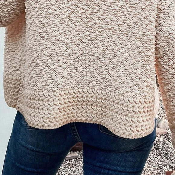 Cozy Cardigan | Open Front Long Sleeve - Cream - Picture 4 of 6
